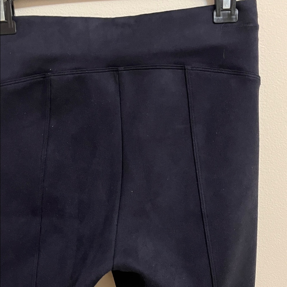 Spandex Women's Faux Suede Stretch Black Legging Medium High Rise Pull On 20322R - Picture 9 of 15